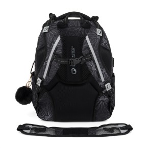 Bagmaster ZIPSTER 25 A studentský set – černý s bílými květy - Bagmaster
