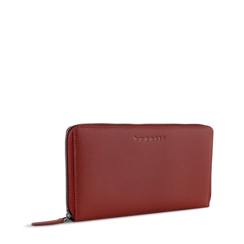 Dámská kožená peněženka Bugatti Mira velká červená zipová