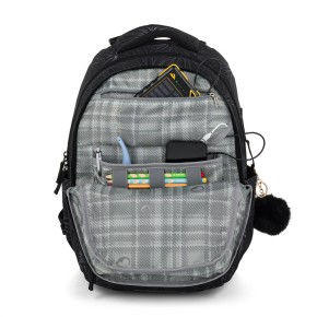 Bagmaster ZIPSTER 25 A studentský set – černý s bílými květy - Bagmaster