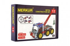 Stavebnice MERKUR 012 Odtahové vozidlo 10 modelů 217ks v krabici 26x18x5cm - Merkur Toys