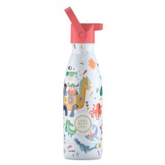 Detská termo fľaša z nerezovej ocele COOL BOTTLES Kids Brave Vikings trojvrstvová 350ml 3D
