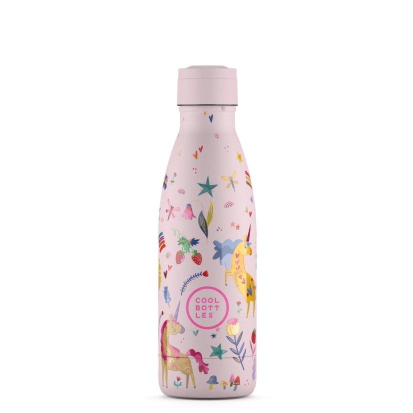 Dětská nerezová termolahev COOL BOTTLES Kids Funny Unicorns třívrstvá 350 ml 3D