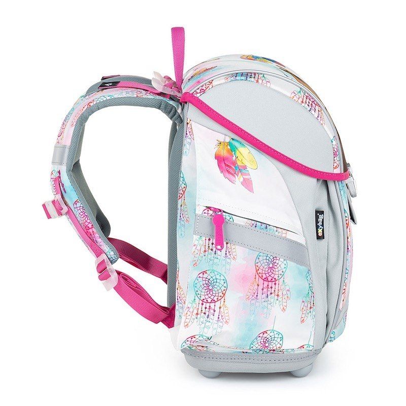 Školní aktovka v setu pro prvňáčky Oxybag PREMIUM LIGHT Kůň romantic pírka - 3 díly