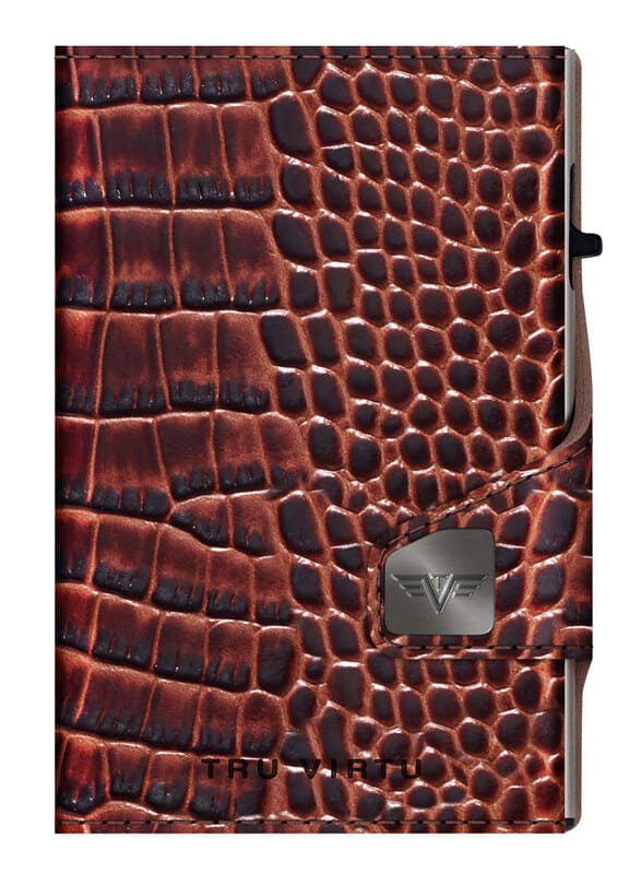 Kožená peněženka TRU VIRTU CLICK & SLIDE - Croco Brown