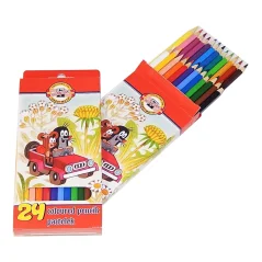 Koh-i-Noor pastelky 24 ks Krtko – šesťhranné, drevené, sýte odtiene