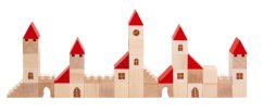 Stavebnice kostky 2,5cm dřevo městečko 100 dílků v krabici 29x19x6cm - Detoa