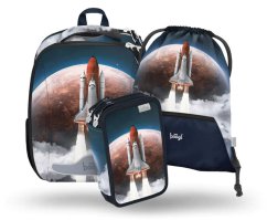 Školská taška Baagl Shelly Space Shuttle pre prvákov - 3 kusy