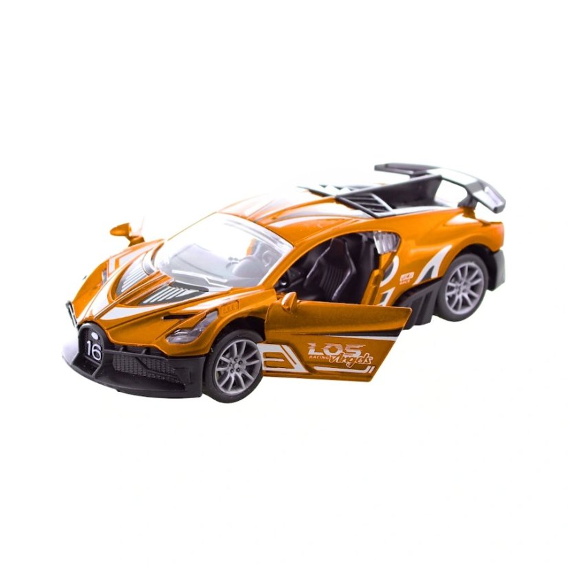 Auto kovové športové na spätný chod oranžové