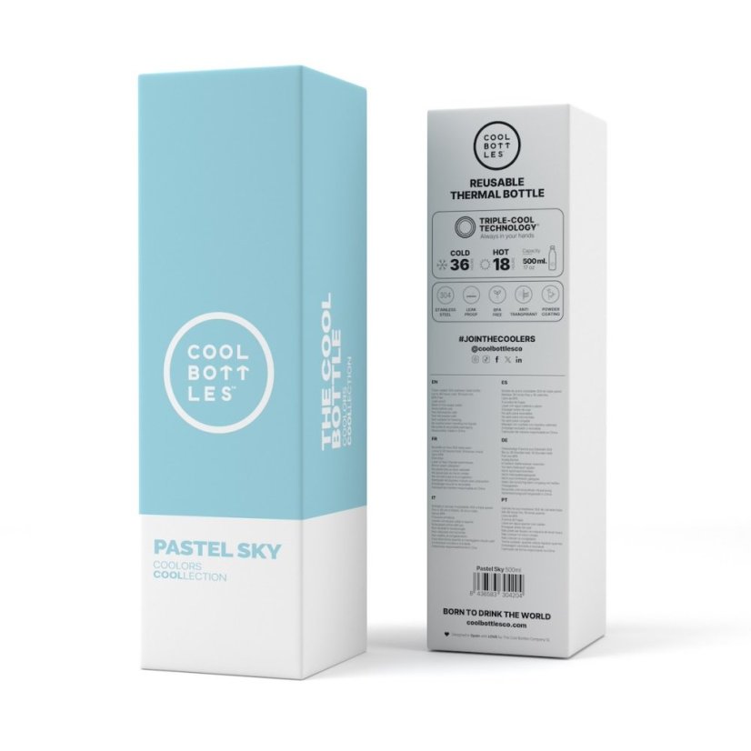 Nerezová termolahev COOL BOTTLES Pastel Sky třívrstvá 500 ml