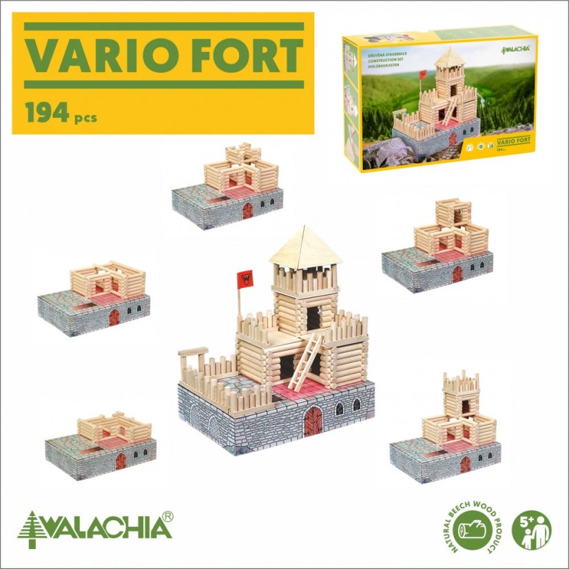 Dřevěná stavebnice Walachia Vario Fort 194 dílů