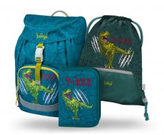 Školní batoh v setu Baagl Airy T-REX - 3 díly