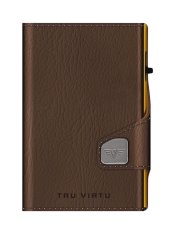 Vegan Bamboo peněženka TRU VIRTU CLICK & SLIDE - Brown bark/Gold