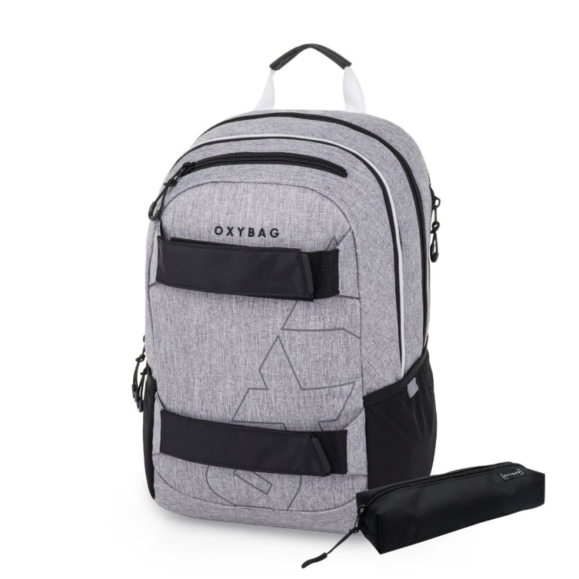 Studentský batoh + etue OXY Sport Grey Melange - Oxybag (Karton P+P)