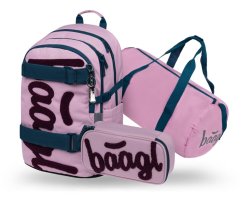 BAAGL SET 3 Skate Rose: batoh, penál, sportovní taška GRS - Baagl