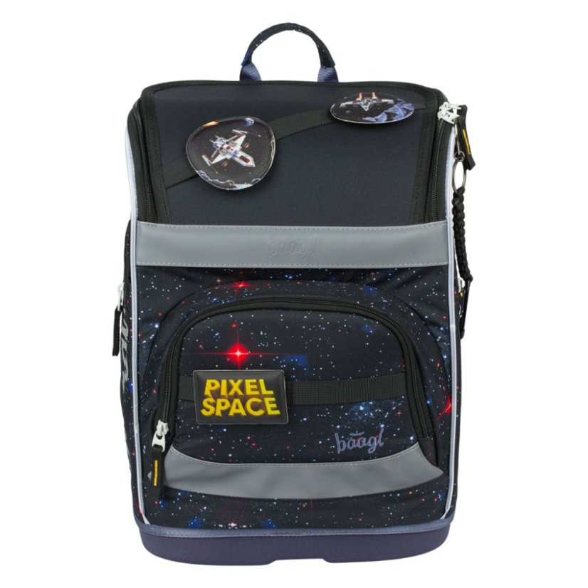 BAAGL SET 5 Zippy Plus Pixel Space: aktovka, penál, sáček, zástěra, peněženka - Baagl