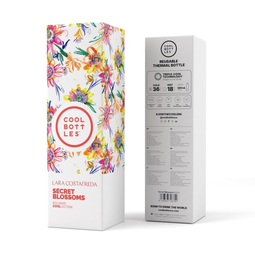 Nerezová termolahev Cool Bottles Xclusive! Secret Blossom třívrstvá 500 ml