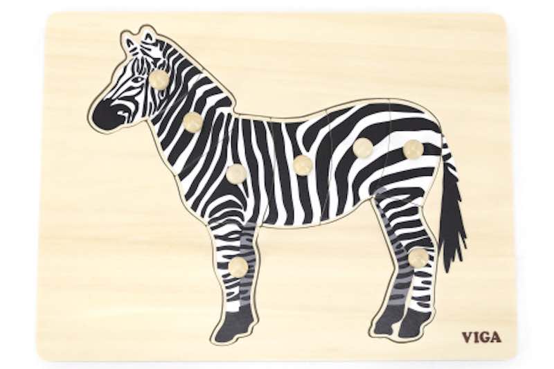Dřevěná montessori vkládačka - zebra Viga