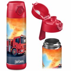Detská fľaša na pitie z nerezovej ocele JARLSON MALI Hasiči 500 ml