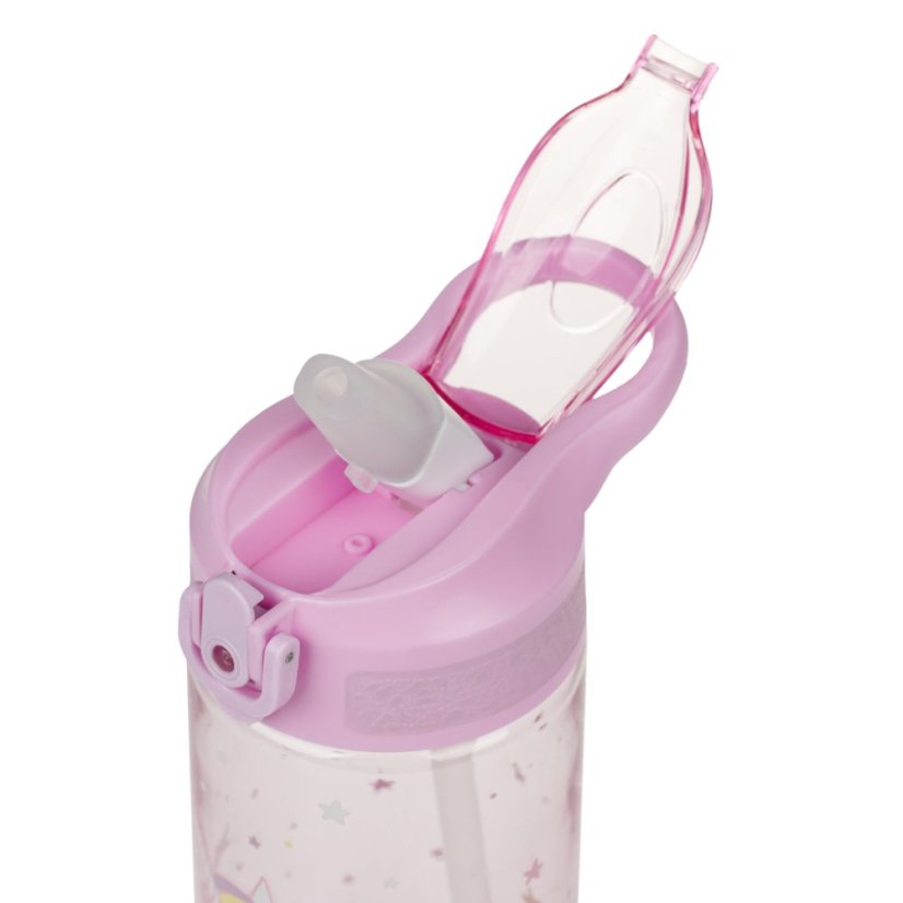 BAAGL Tritanová láhev na pití s brčkem Rainbow Unicorn 500 ml - Baagl