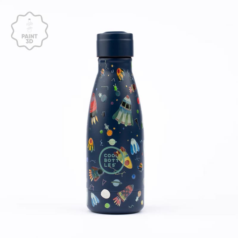 Dětská nerezová termolahev COOL BOTTLES Kids Space Rockets třívrstvá 260ml 3D