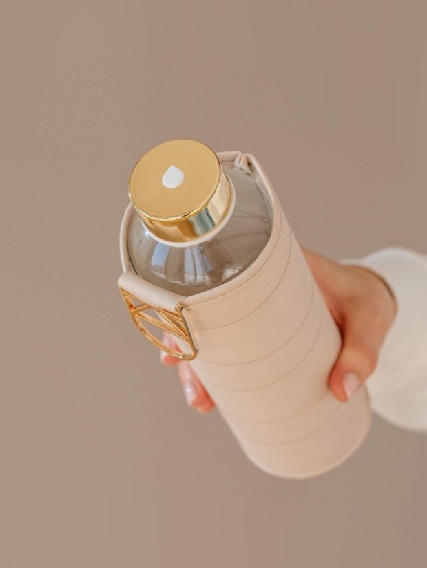 Láhev na pití Equa Mismatch Beige 750 ml s obalem z umělé kůže