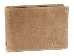 Pánská kožená peněženka s klopou Bugatti Volo malá světle hnědá