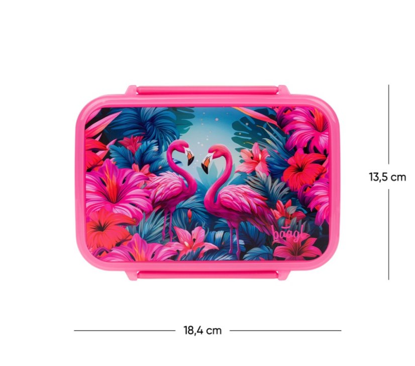BAAGL Box na svačinu s přihrádkami Flamingo - Baagl