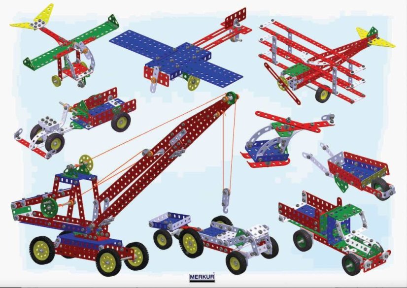 Stavebnice Merkur 7 100 modelů 1335 ks