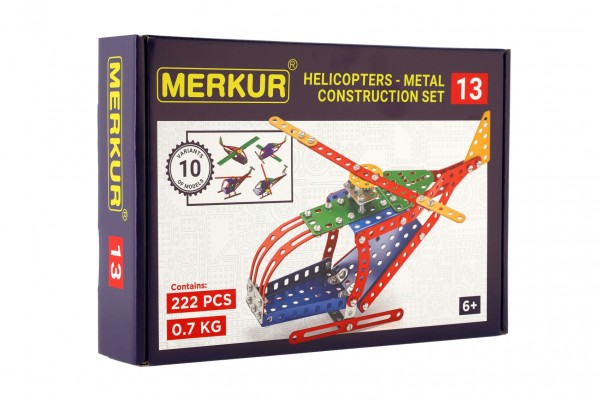 Stavebnice MERKUR 013 Vrtulník 10 modelů 222ks v krabici 26x18x5cm - Merkur Toys