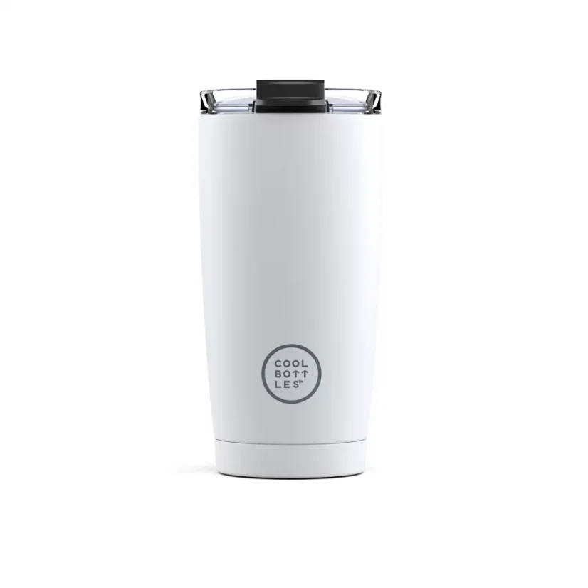 Nerezový termohrnek COOL BOTTLES Mono White třívrstvý 550ml