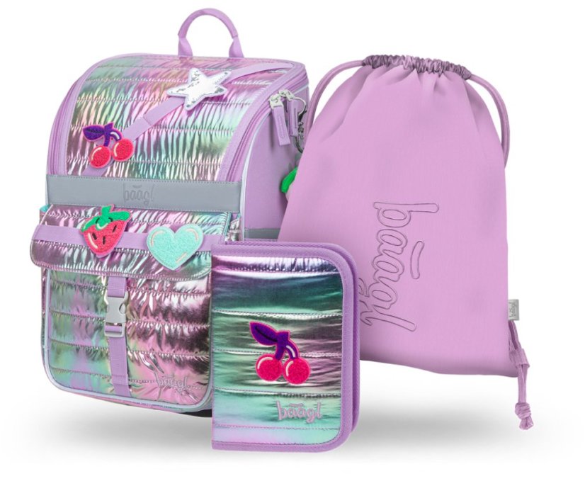 BAAGL SET 3 Zippy Lavender: aktovka, penál, sáček - Baagl