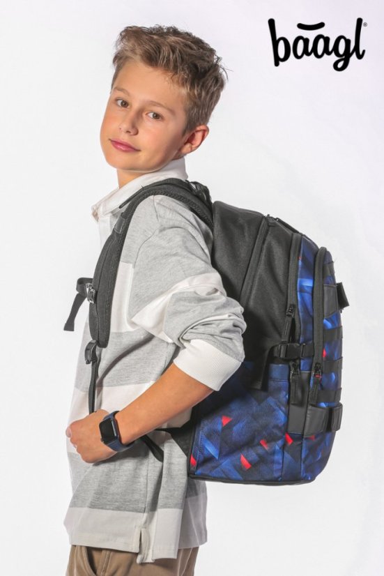 BAAGL SET 3 Skate Indigo: batoh, penál, sportovní taška - Baagl