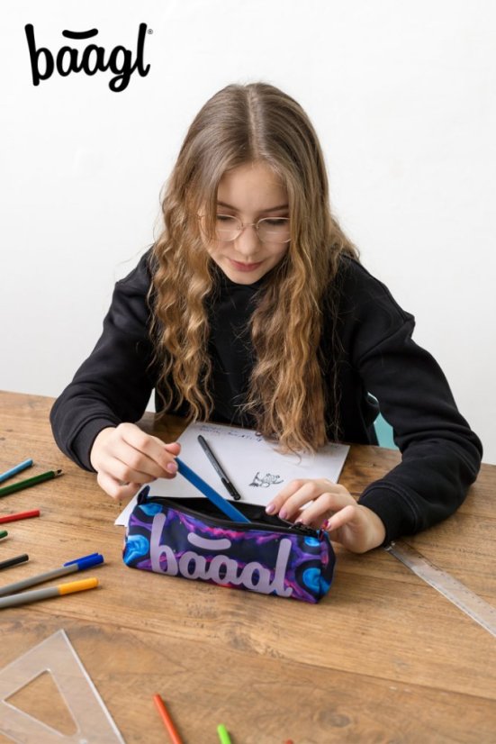 BAAGL Studentské pouzdro Marble - Baagl