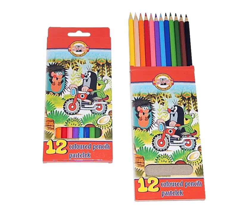 Koh-i-Noor pastelky 12 ks Krtek – šestihranné, dřevěné, syté odstíny