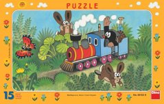 Puzzle Krtko a lokomotíva 15 dielikov doskové