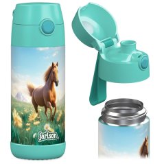 Detská nerezová fľaša na pitie JARLSON MALI Kôň 350 ml