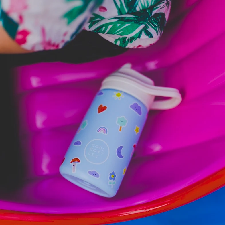 Dětská nerezová termoláhev COOL BOTTLES Kiddie Rainbow Clouds 350 ml 3D