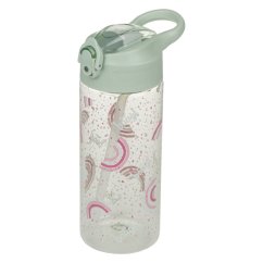 BAAGL Tritanová láhev na pití s brčkem Duha 500 ml - Baagl