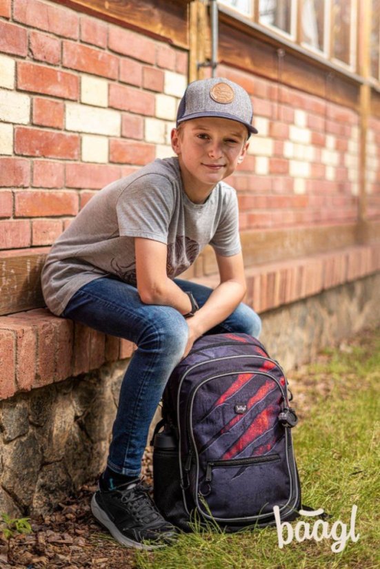 BAAGL SET 5 Core Láva: batoh, penál, sáček, ledvinka, obal na notebook - Baagl