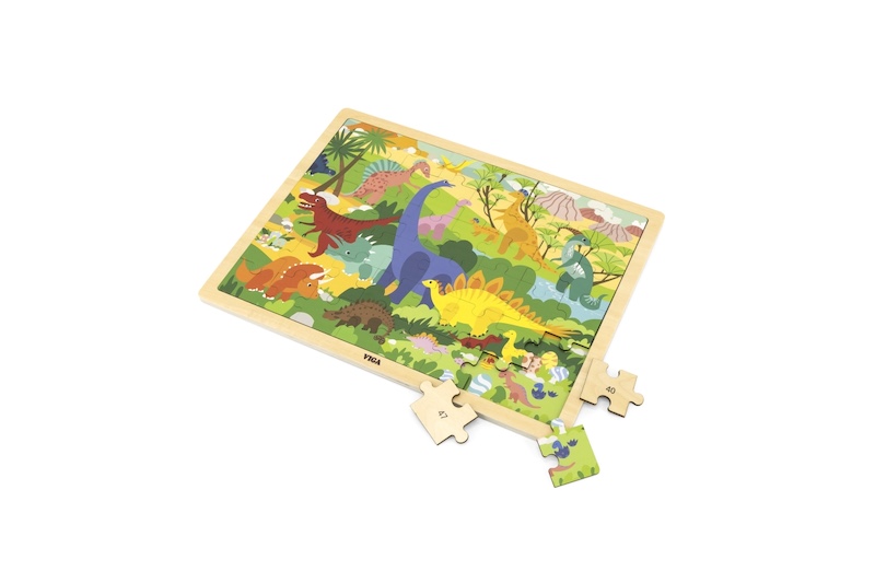 Dřevěné puzzle 48 dílků - dinosauři Viga