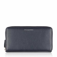 Dámska kožená peňaženka na zips Bugatti Lady Top blue