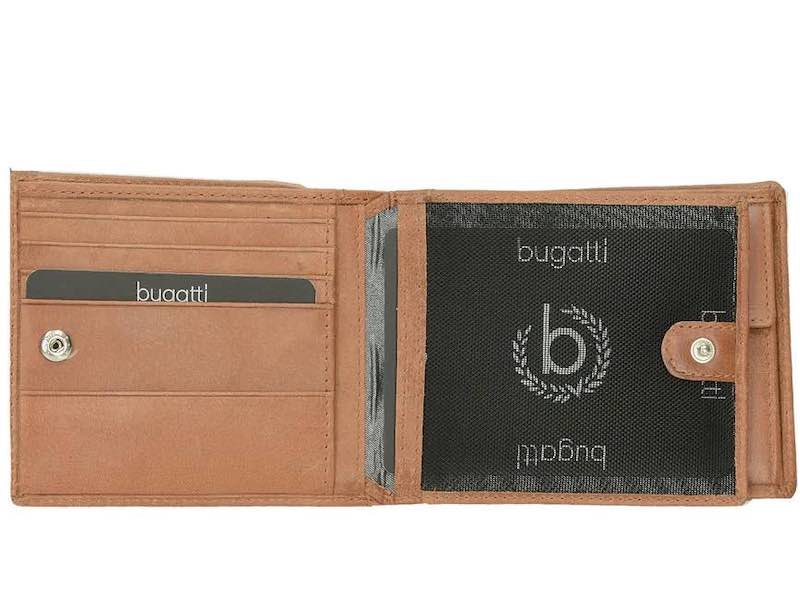 Pánská kožená peněženka s klopou Bugatti Volo střední světle hnědá