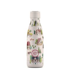 Detská termo fľaša z nerezovej ocele COOL BOTTLES Kids Tudor Village trojvrstvová 350ml 3D