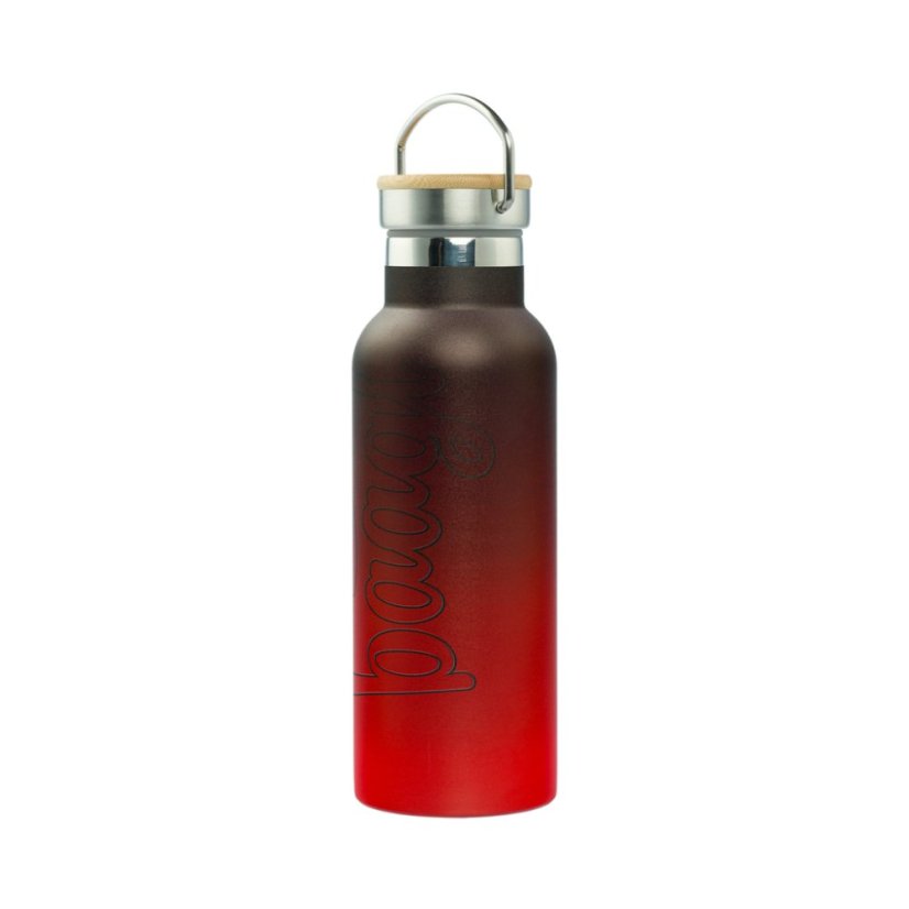 BAAGL Termoláhev s bambusovým víčkem Gradient červeno-černá, 500 ml - Baagl
