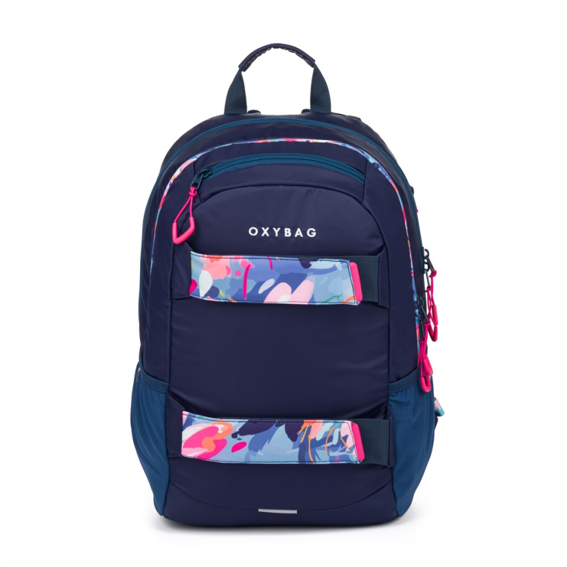 Studentský batoh + etue OXY Sport Flowers Blue - Oxybag (Karton P+P)