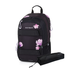 Studentský batoh + etue OXY Sport Flowers - Oxybag (Karton P+P)