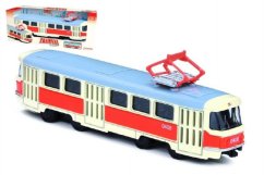 Tramvaj Tatra T3 česká kovová 16cm retro na zpětný chod v krabičce 20x8x6cm CZ design - Rappa