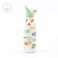 Detská termo fľaša z nerezovej ocele COOL BOTTLES Kids African Safari trojvrstvová 260 ml 3D