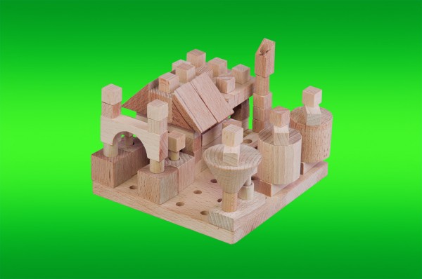 Stavebnice Malý Architekt kostky dřevo 120ks v krabici 29x20x6cm - Detoa