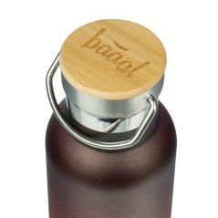 BAAGL Termoláhev s bambusovým víčkem Gradient červeno-černá, 500 ml - Baagl